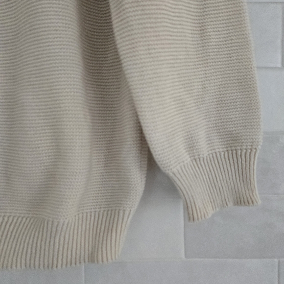 Max Mara Weekend Cotton Knit Ecru Ivory Cream Beige Crewneck Sweater Small - Picture 2 of 7